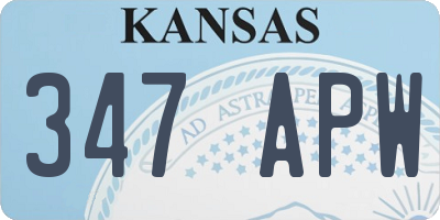 KS license plate 347APW