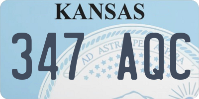 KS license plate 347AQC