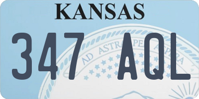 KS license plate 347AQL