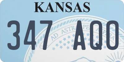 KS license plate 347AQO
