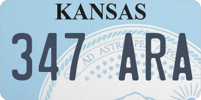 KS license plate 347ARA