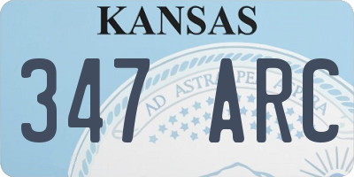 KS license plate 347ARC