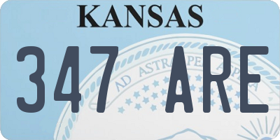 KS license plate 347ARE