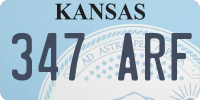 KS license plate 347ARF
