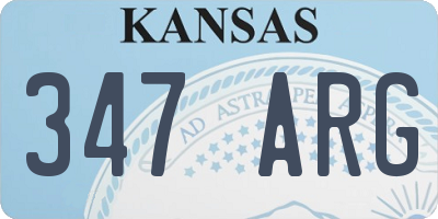KS license plate 347ARG