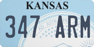 KS license plate 347ARM