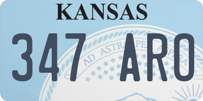 KS license plate 347ARO