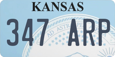 KS license plate 347ARP