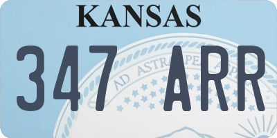KS license plate 347ARR