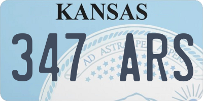 KS license plate 347ARS
