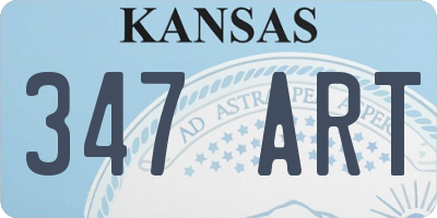 KS license plate 347ART