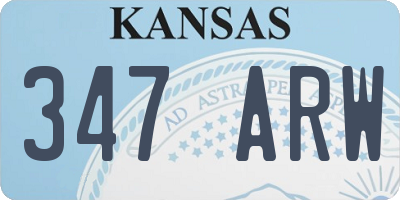 KS license plate 347ARW