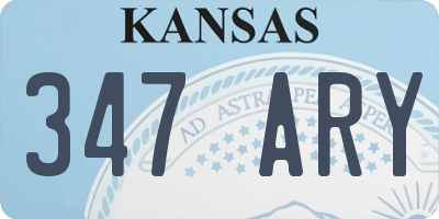 KS license plate 347ARY