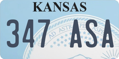 KS license plate 347ASA