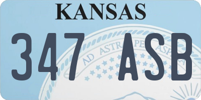 KS license plate 347ASB