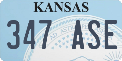 KS license plate 347ASE
