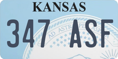 KS license plate 347ASF