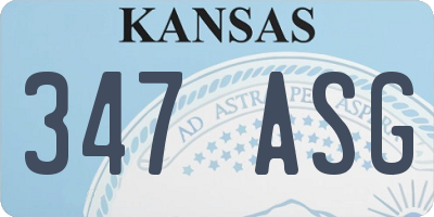 KS license plate 347ASG