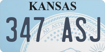 KS license plate 347ASJ