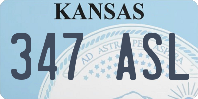 KS license plate 347ASL