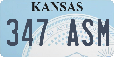 KS license plate 347ASM