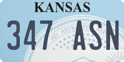 KS license plate 347ASN