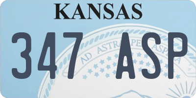 KS license plate 347ASP