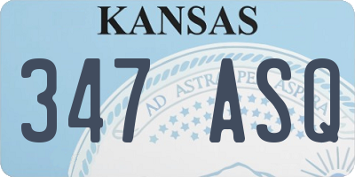 KS license plate 347ASQ