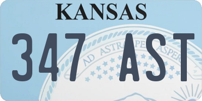 KS license plate 347AST
