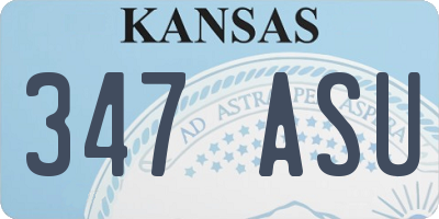 KS license plate 347ASU