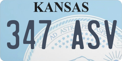 KS license plate 347ASV