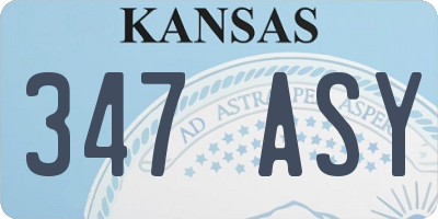 KS license plate 347ASY