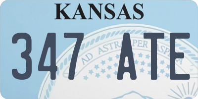 KS license plate 347ATE