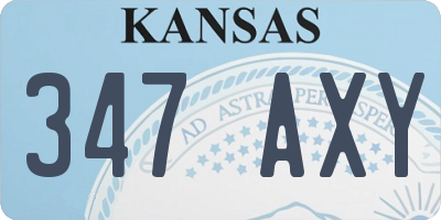 KS license plate 347AXY