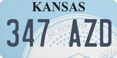 KS license plate 347AZD