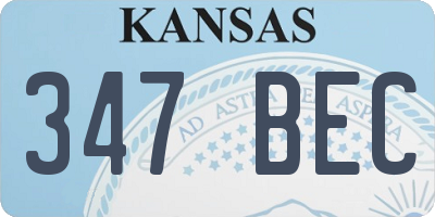 KS license plate 347BEC