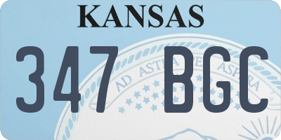 KS license plate 347BGC
