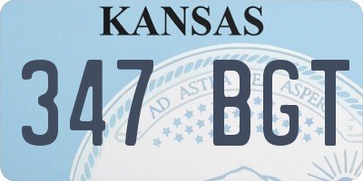 KS license plate 347BGT