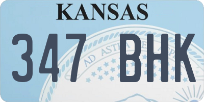 KS license plate 347BHK