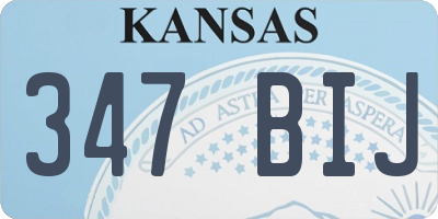 KS license plate 347BIJ