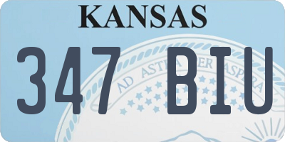 KS license plate 347BIU