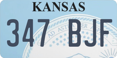 KS license plate 347BJF