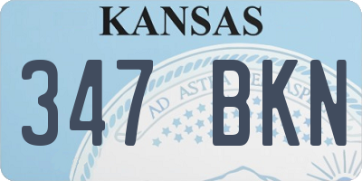 KS license plate 347BKN