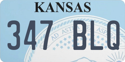 KS license plate 347BLQ