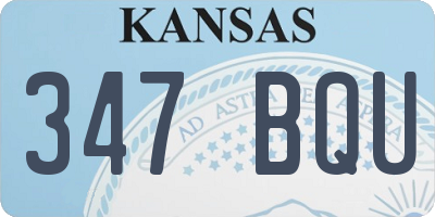 KS license plate 347BQU