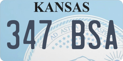 KS license plate 347BSA