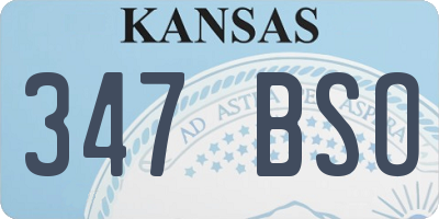 KS license plate 347BSO