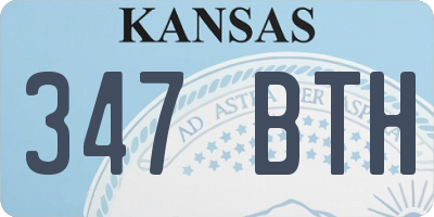 KS license plate 347BTH