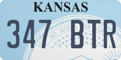 KS license plate 347BTR