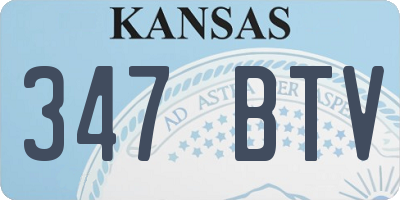 KS license plate 347BTV